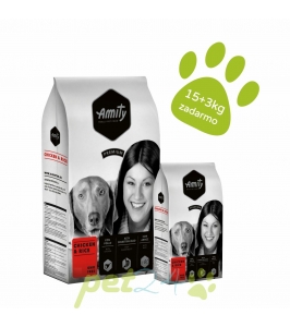 AMITY PREMIUM dog Chicken & Rice 15kg + 3kg ZDARMA