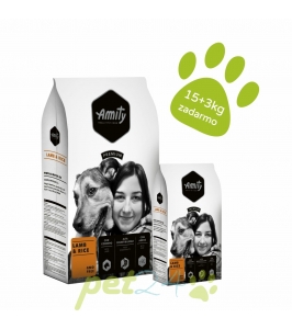 AMITY PREMIUM dog Lamb & Rice 15kg + 3kg ZDARMA