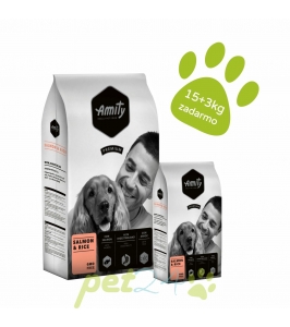 AMITY PREMIUM dog Salmon & Rice 15kg + 3kg ZDARMA