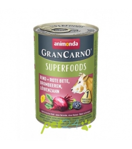 GranCarno SUPERFOODS hovädzie, cvikla, černice, púpava 400g