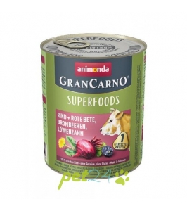 GranCarno SUPERFOODS hovädzie, cvikla, černice, púpava 800g