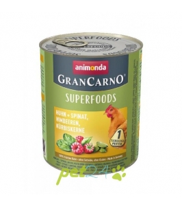 GranCarno SUPERFOODS kura, špenát, maliny, tekvicové semienka 800g