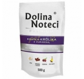 Mokré krmivo pre psov Dolina Noteci Premium, bohaté na králika a brusnice,