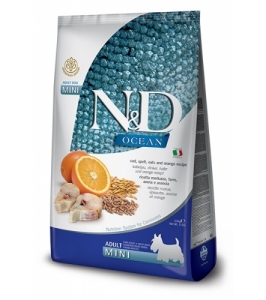 Dog adult mini, codfish, spelt, oats & orange