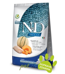 Dog puppy medium & maxi, cod & cantaloupe melon