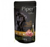 Kapsička pre psa PIPER s kuracími srdiečkami a hnedou ryžou 150g